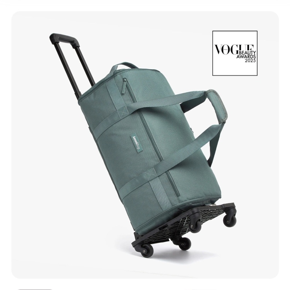 Jennibag 2.0 roller duffel in teal with packing cubes, cosmetic bag & tote NWT